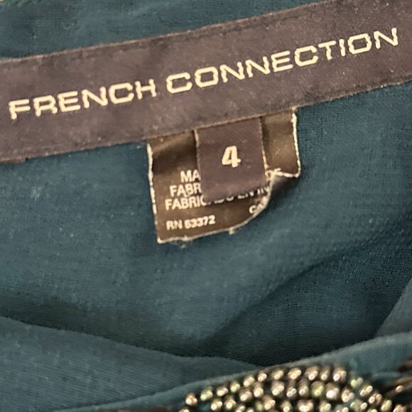 French Connection Sequin Mini Dress Teal and Black | Size 4, Worn Once - Picture 7 of 7